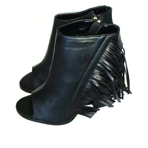 Adriana NY leana black open toe  ankle booties new